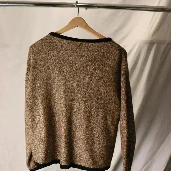 Coldwater Creek size M double button close knit cardigan NWOT unique retro brown - Picture 13 of 14